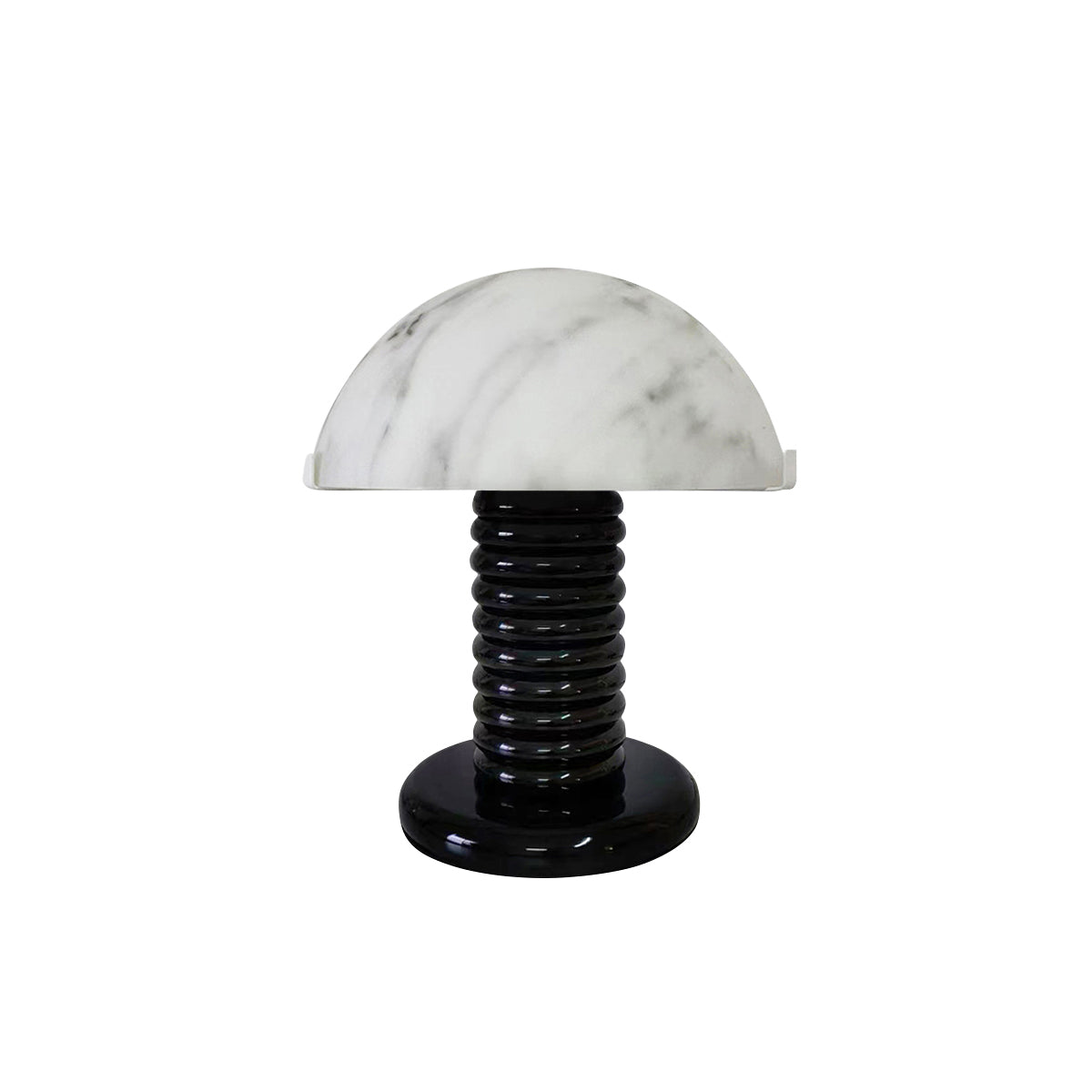 Ben Swildens Alabaster Table Lamp | Mid-Century Modern Stone Dome Light