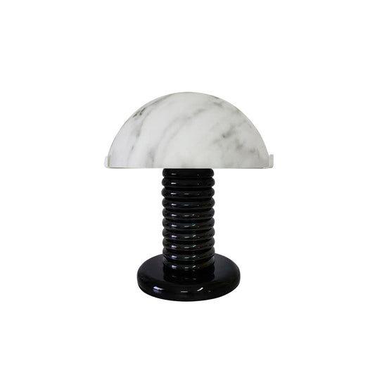 Ben Swildens Alabaster Table Lamp | Mid-Century Modern Stone Dome Light