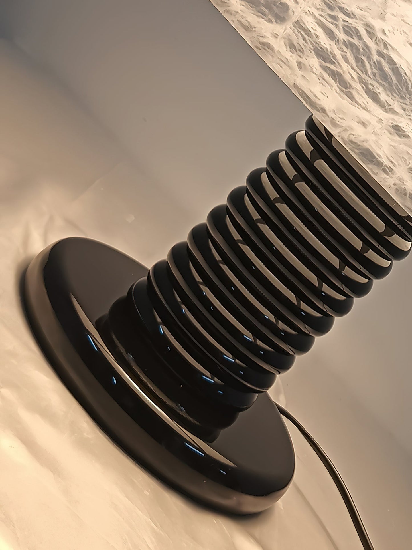 Ben Swildens Alabaster Table Lamp | Mid-Century Modern Stone Dome Light