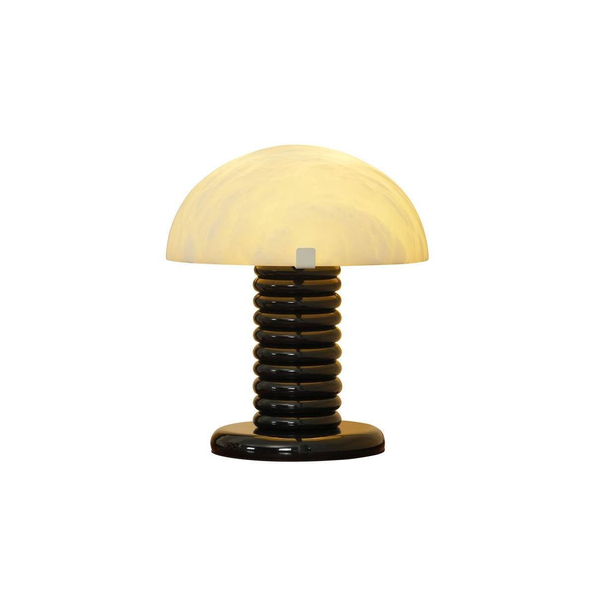 Ben Swildens Alabaster Table Lamp | Mid-Century Modern Stone Dome Light