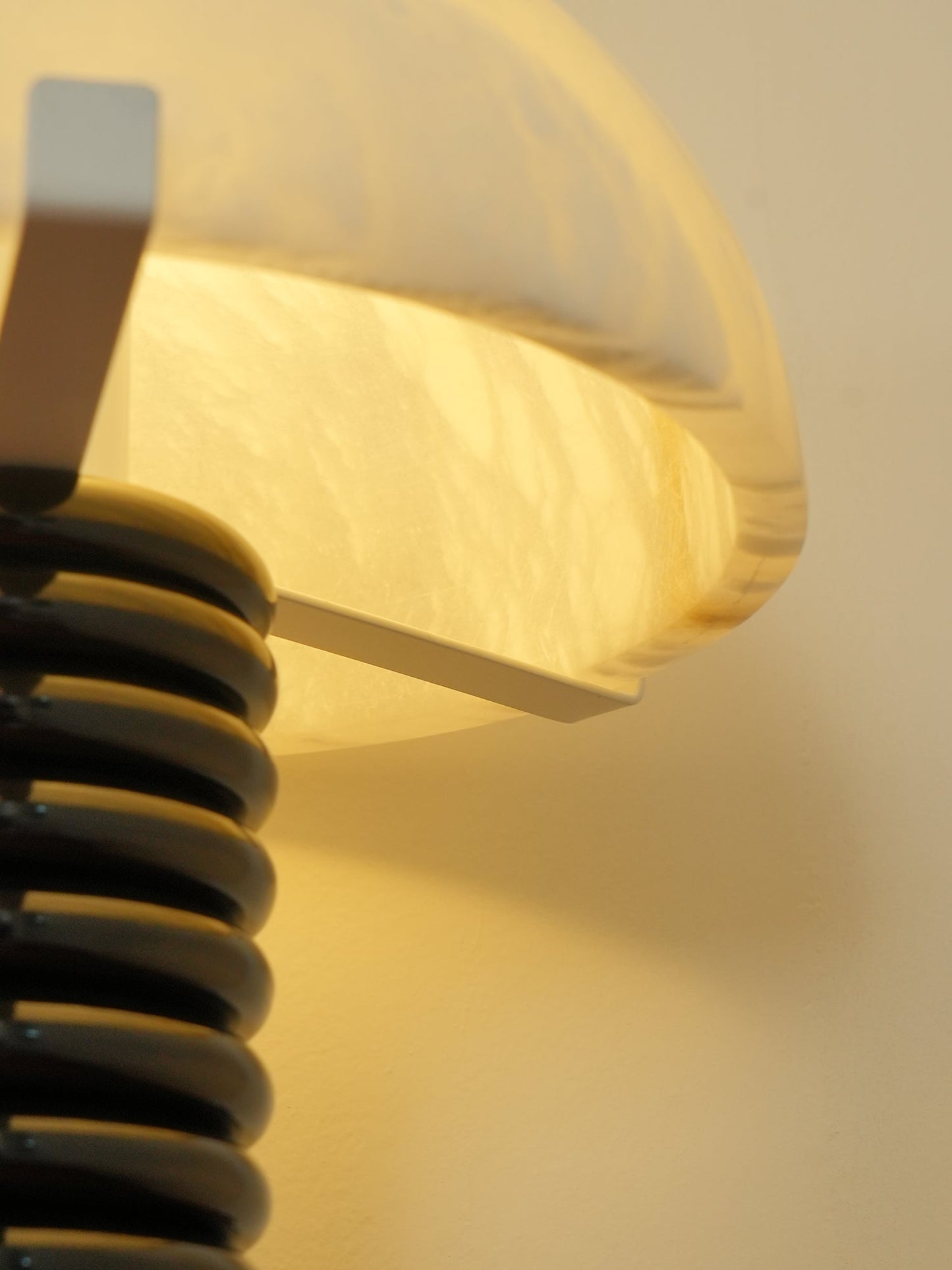 Ben Swildens Alabaster Table Lamp | Mid-Century Modern Stone Dome Light