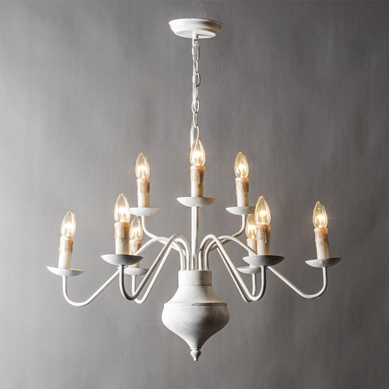 Benedetto Brass Chandelier | 9-Light Vintage French Country Candle Pendant
