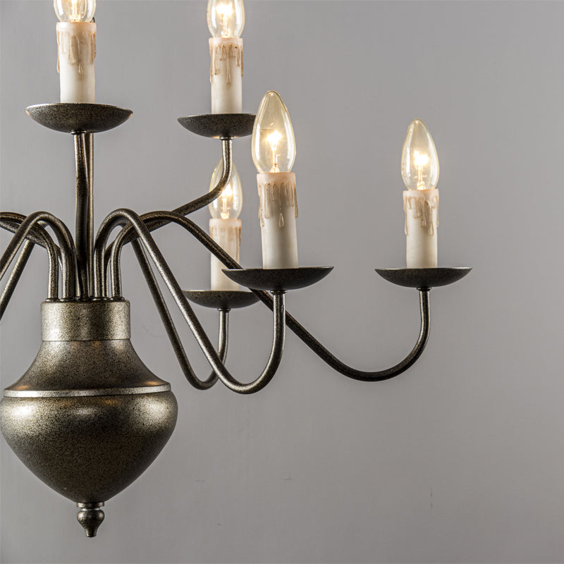 Benedetto Brass Chandelier | 9-Light Vintage French Country Candle Pendant