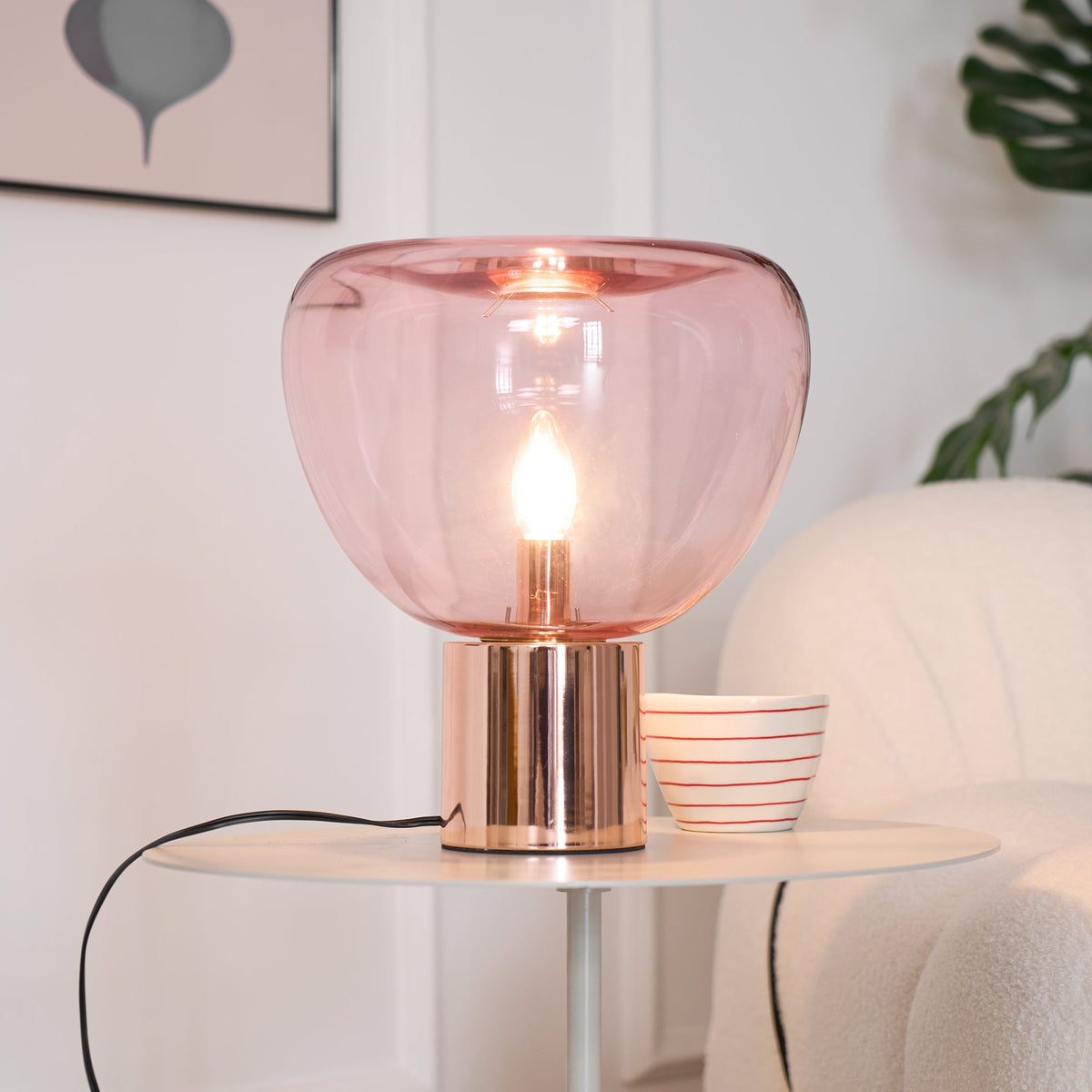 Bengt Table Lamp – Refractive Glass Bubble & Mirror Accent Table Light