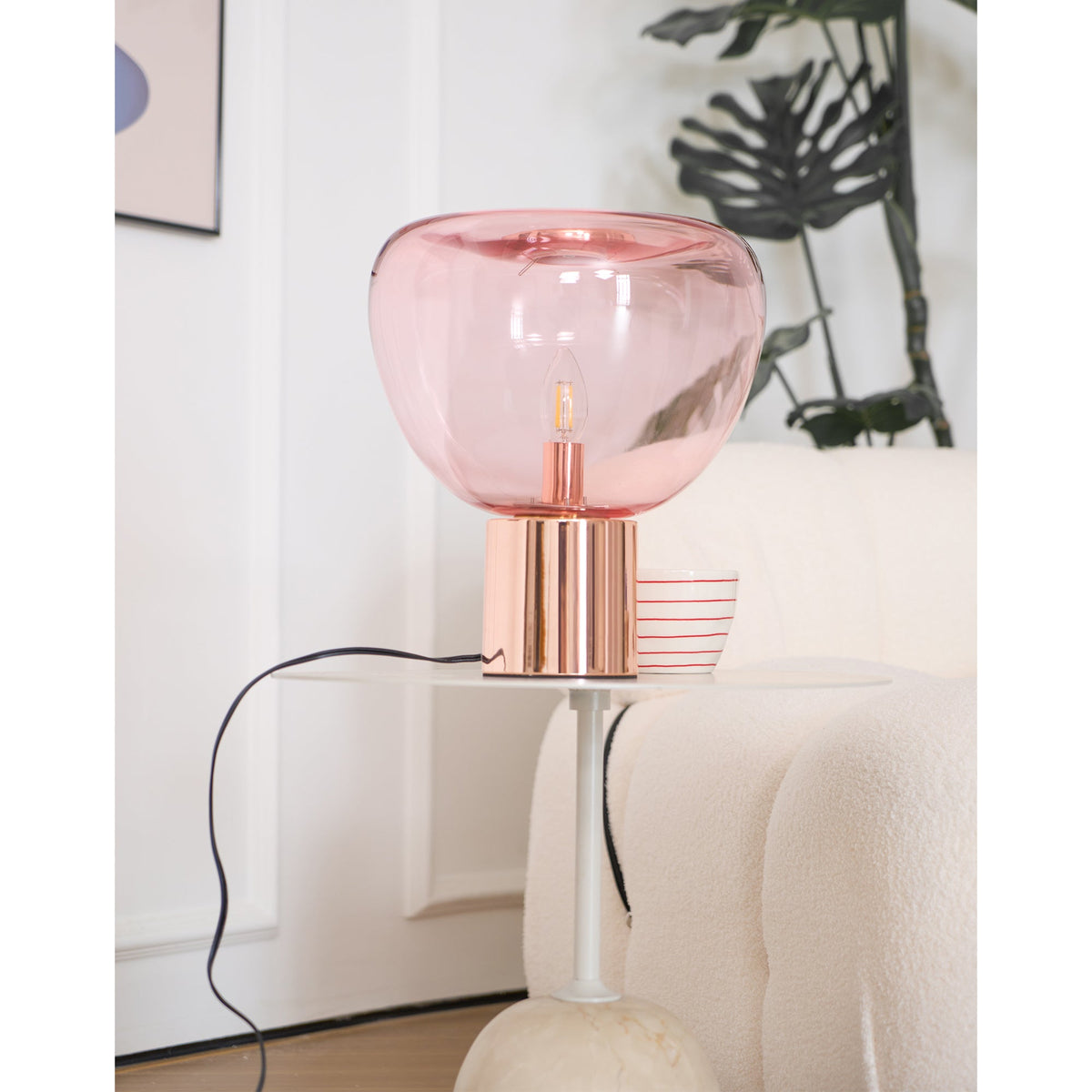 Bengt Table Lamp – Refractive Glass Bubble & Mirror Accent Table Light