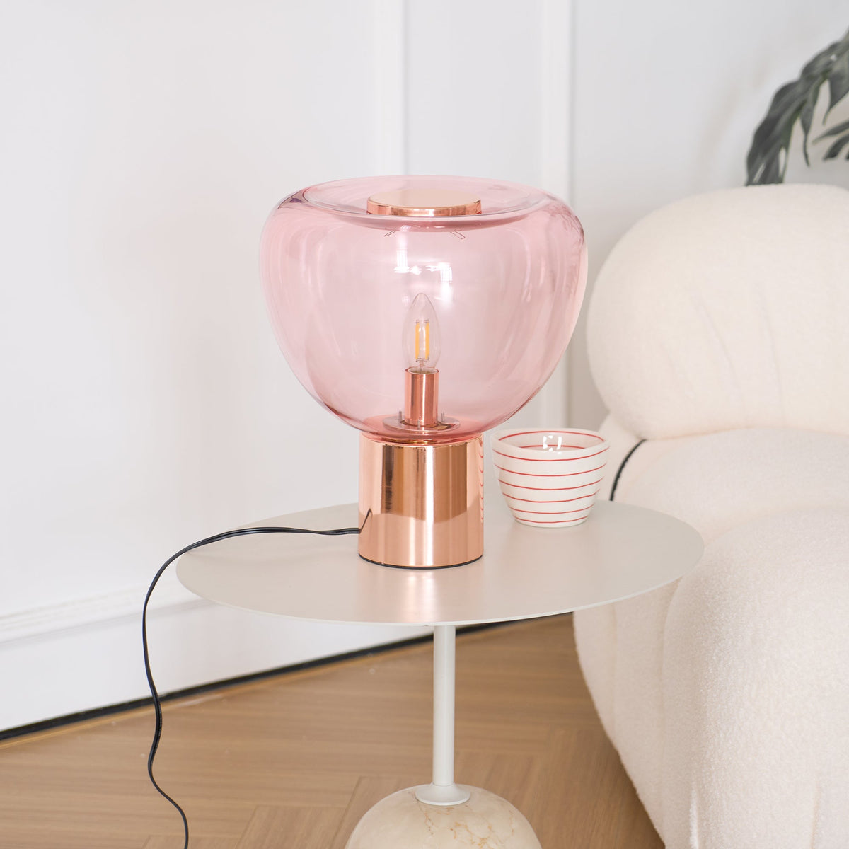 Bengt Table Lamp – Refractive Glass Bubble & Mirror Accent Table Light