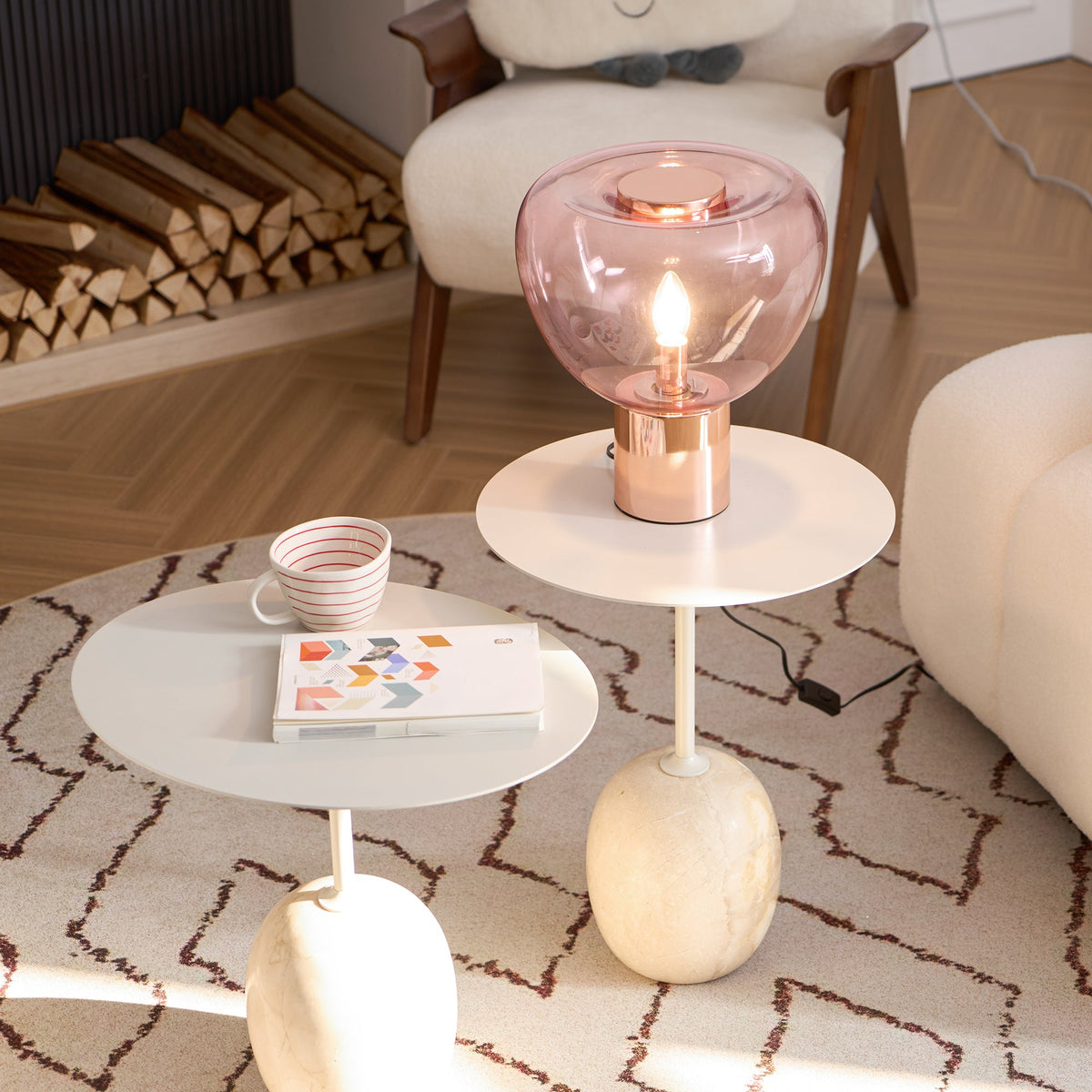 Bengt Table Lamp – Refractive Glass Bubble & Mirror Accent Table Light