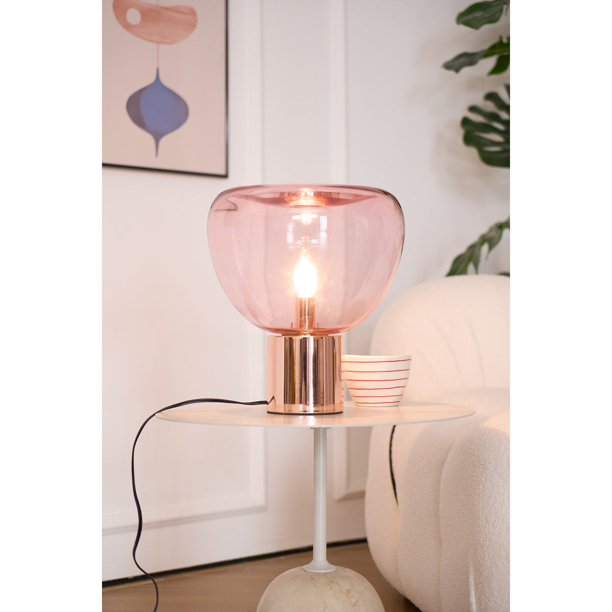 Bengt Table Lamp – Refractive Glass Bubble & Mirror Accent Table Light