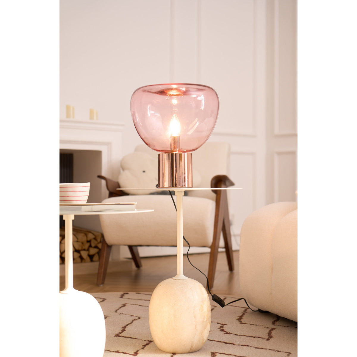 Bengt Table Lamp – Refractive Glass Bubble & Mirror Accent Table Light