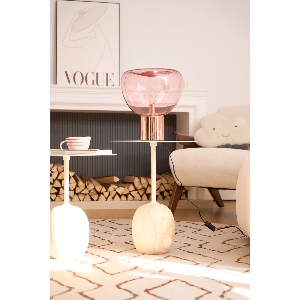 Bengt Table Lamp – Refractive Glass Bubble & Mirror Accent Table Light