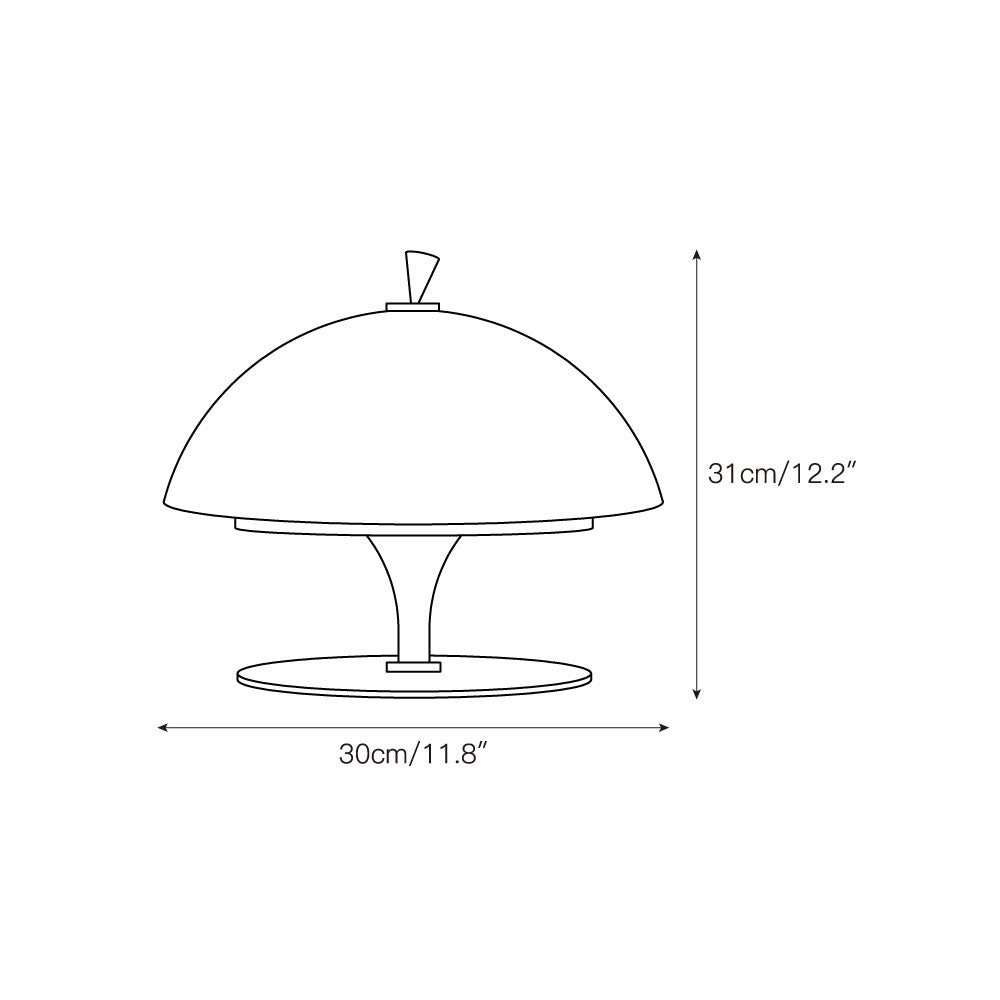 Beret Table Lamp – Rechargeable Cordless Metal & Glass Beret Accent Light