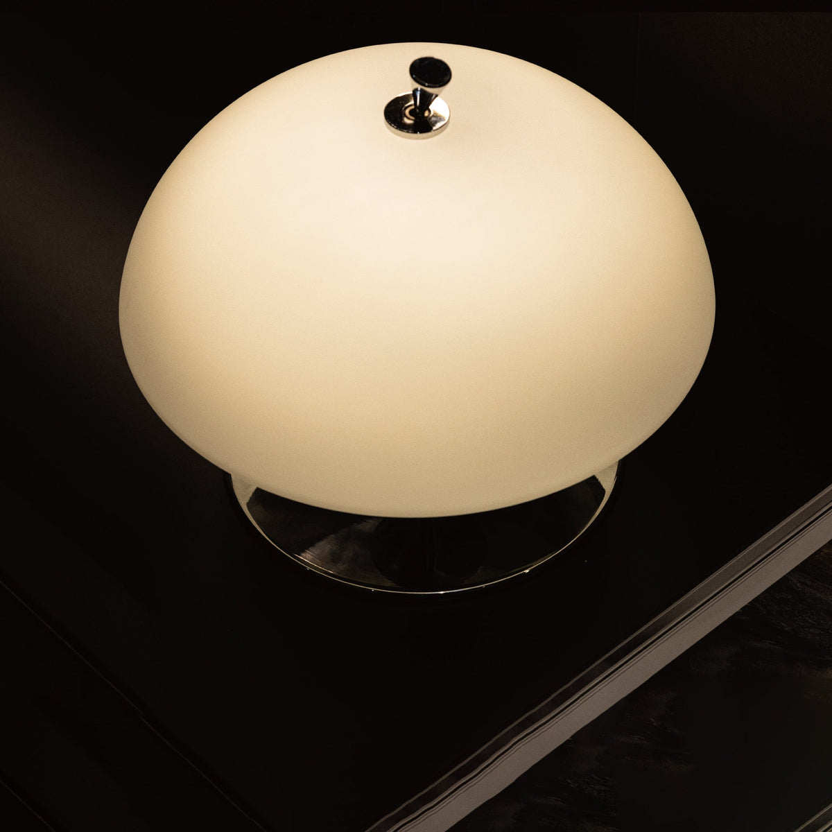 Beret Table Lamp – Rechargeable Cordless Metal & Glass Beret Accent Light