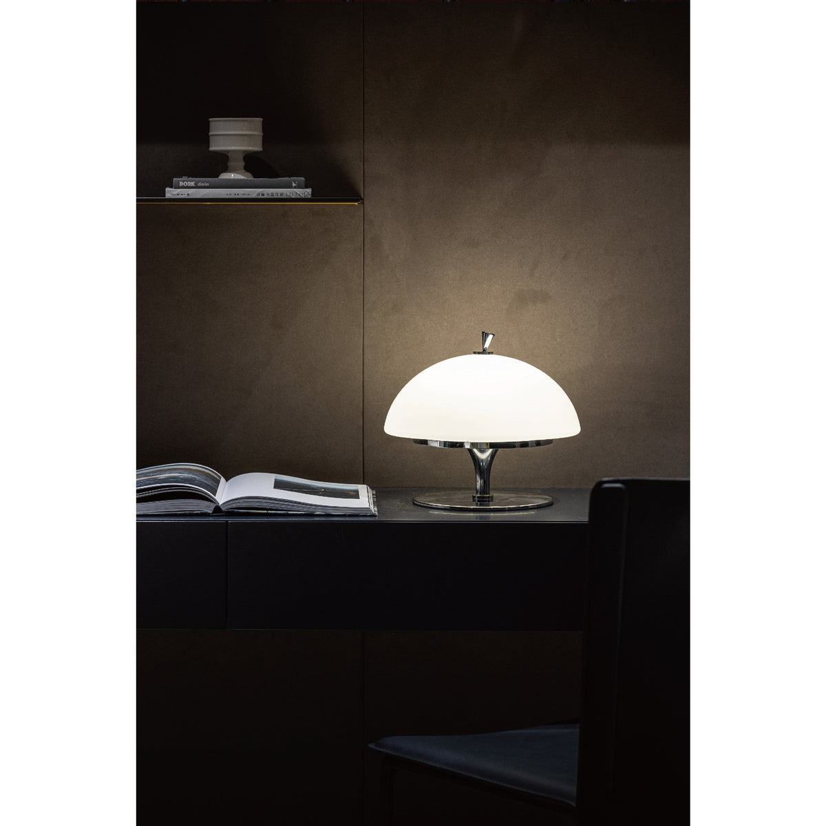 Beret Table Lamp – Rechargeable Cordless Metal & Glass Beret Accent Light