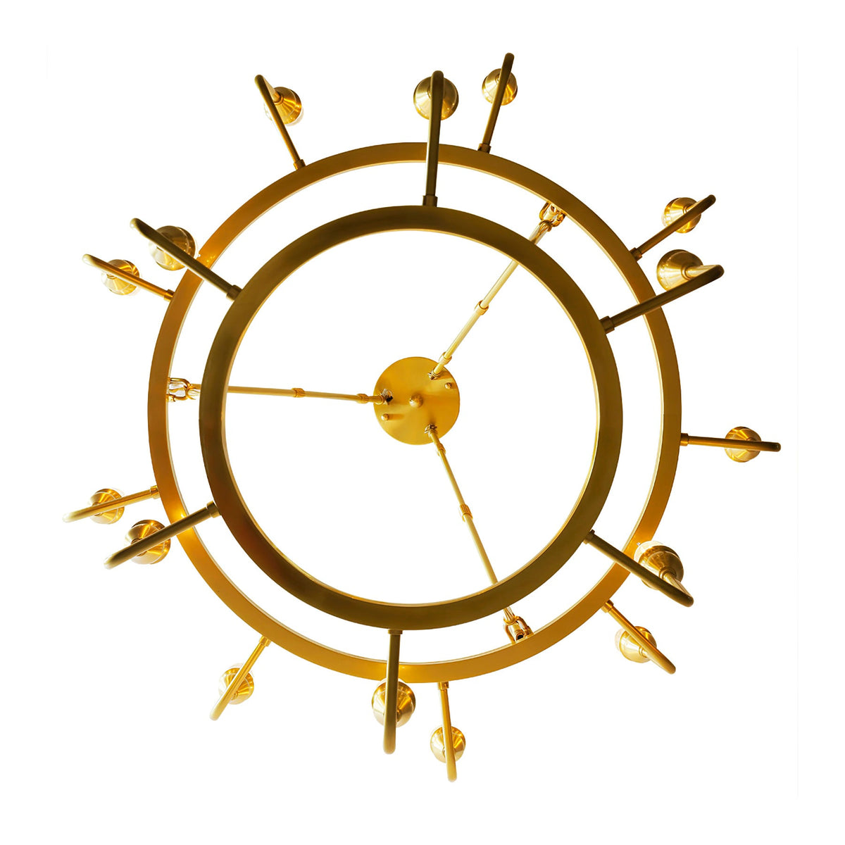 Berlin Candle Chandelier – Wagon Wheel Brass & Candlestick Multi-Head Chandelier