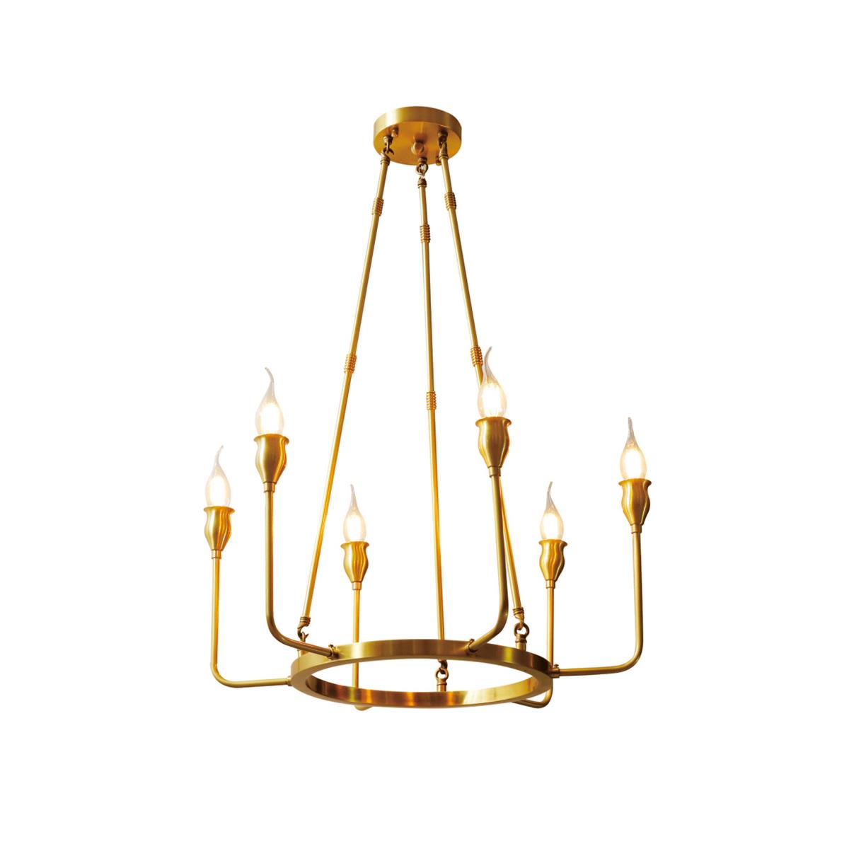Berlin Candle Chandelier – Wagon Wheel Brass & Candlestick Multi-Head Chandelier