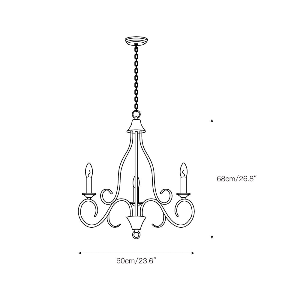 Bernice Chandelier – Contemporary Twisted-Arm Iron Candelabra Chandelier