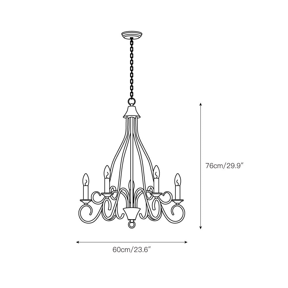 Bernice Chandelier – Contemporary Twisted-Arm Iron Candelabra Chandelier
