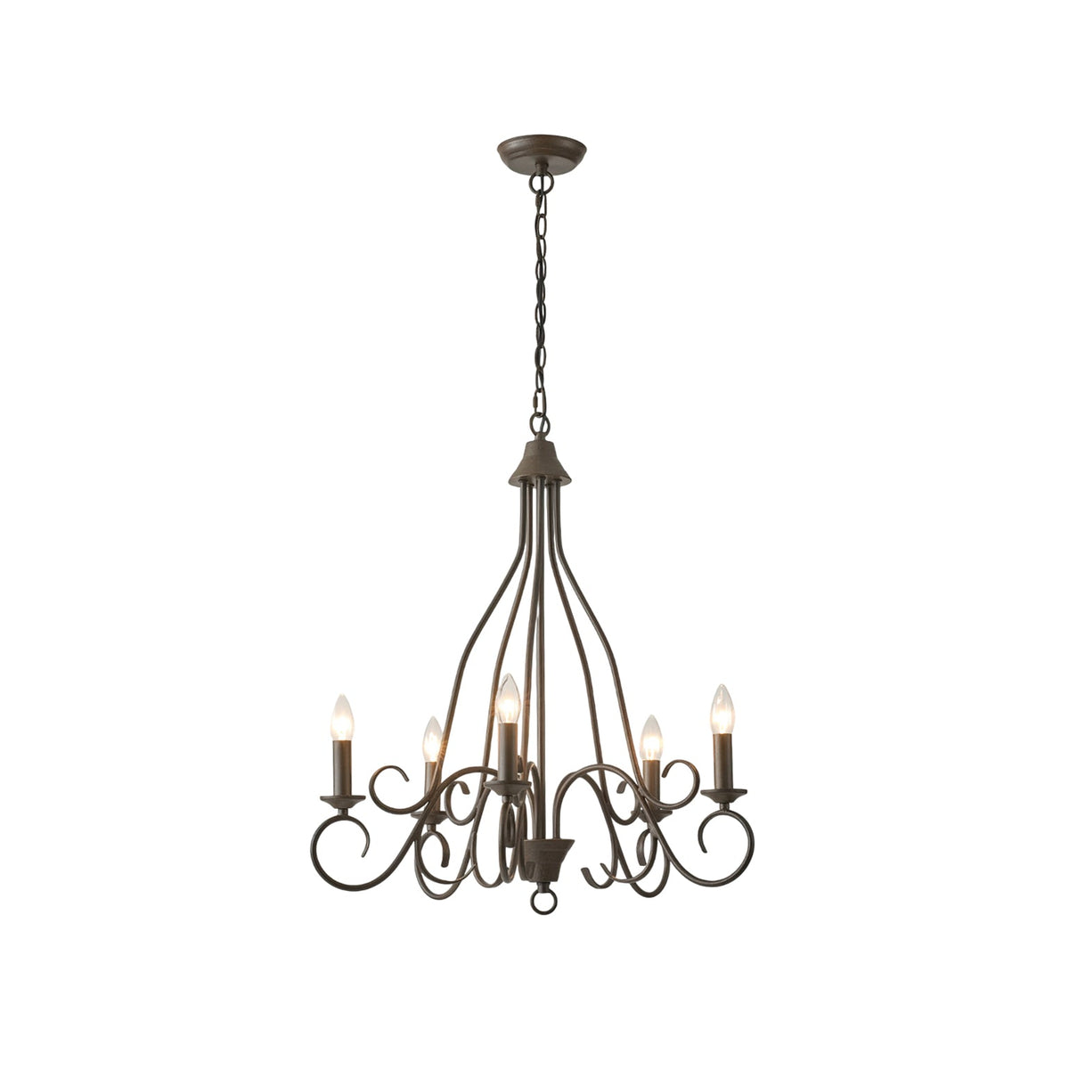 Bernice Chandelier – Contemporary Twisted-Arm Iron Candelabra Chandelier