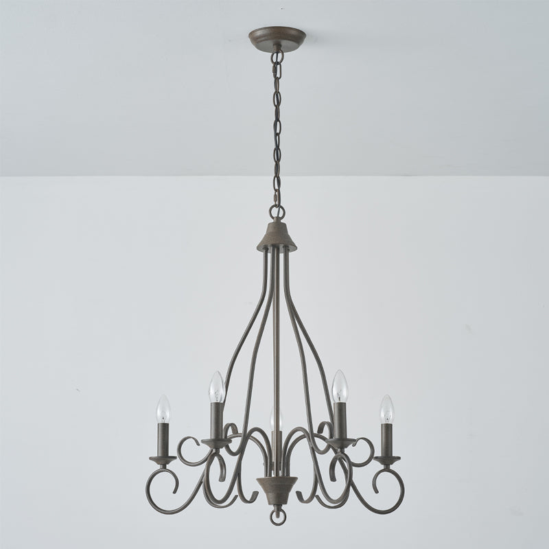 Bernice Chandelier – Contemporary Twisted-Arm Iron Candelabra Chandelier