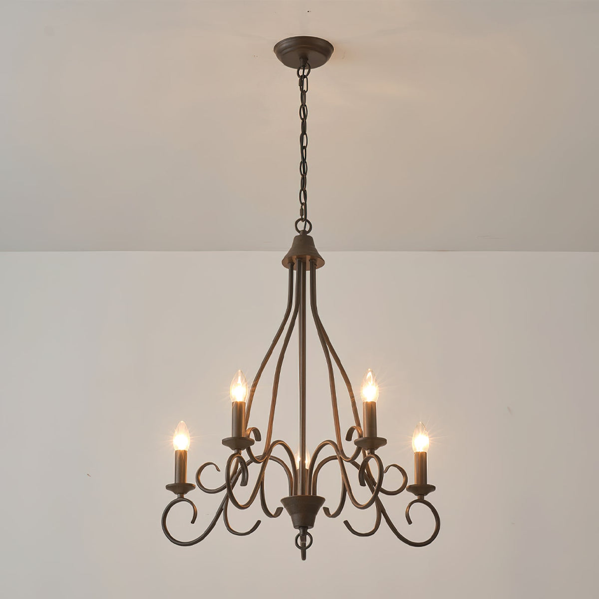 Bernice Chandelier – Contemporary Twisted-Arm Iron Candelabra Chandelier
