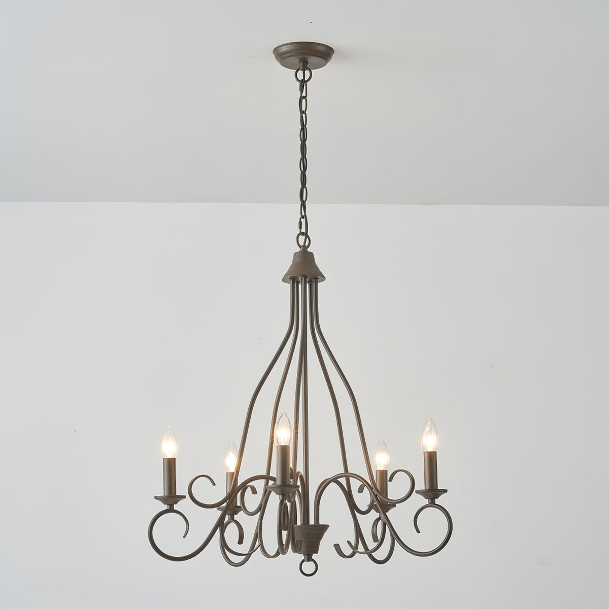 Bernice Chandelier – Contemporary Twisted-Arm Iron Candelabra Chandelier