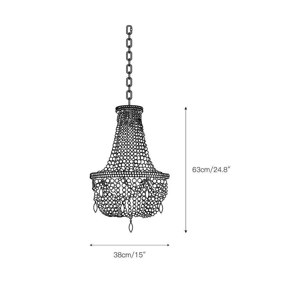 Betsey Wood Bead Chandelier – Empire Style Iron & Wooden Bead Chandelier