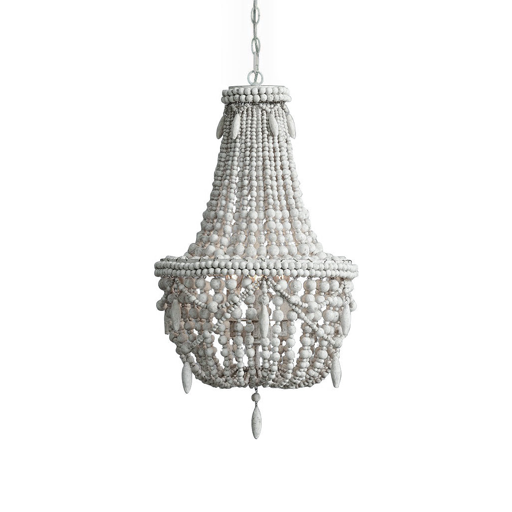 Betsey Wood Bead Chandelier – Empire Style Iron & Wooden Bead Chandelier