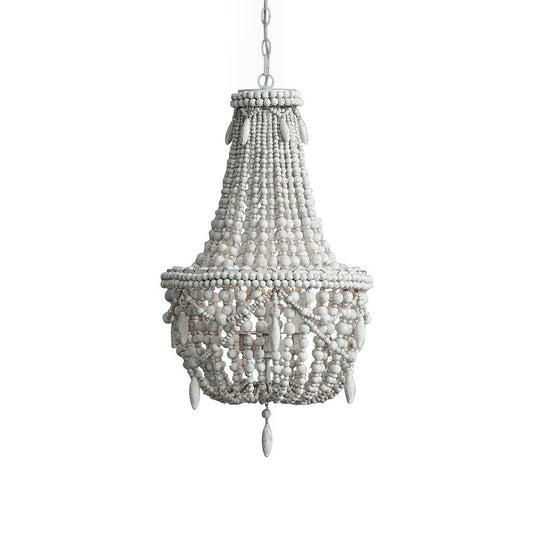 Betsey Wood Bead Chandelier – Empire Style Iron & Wooden Bead Chandelier