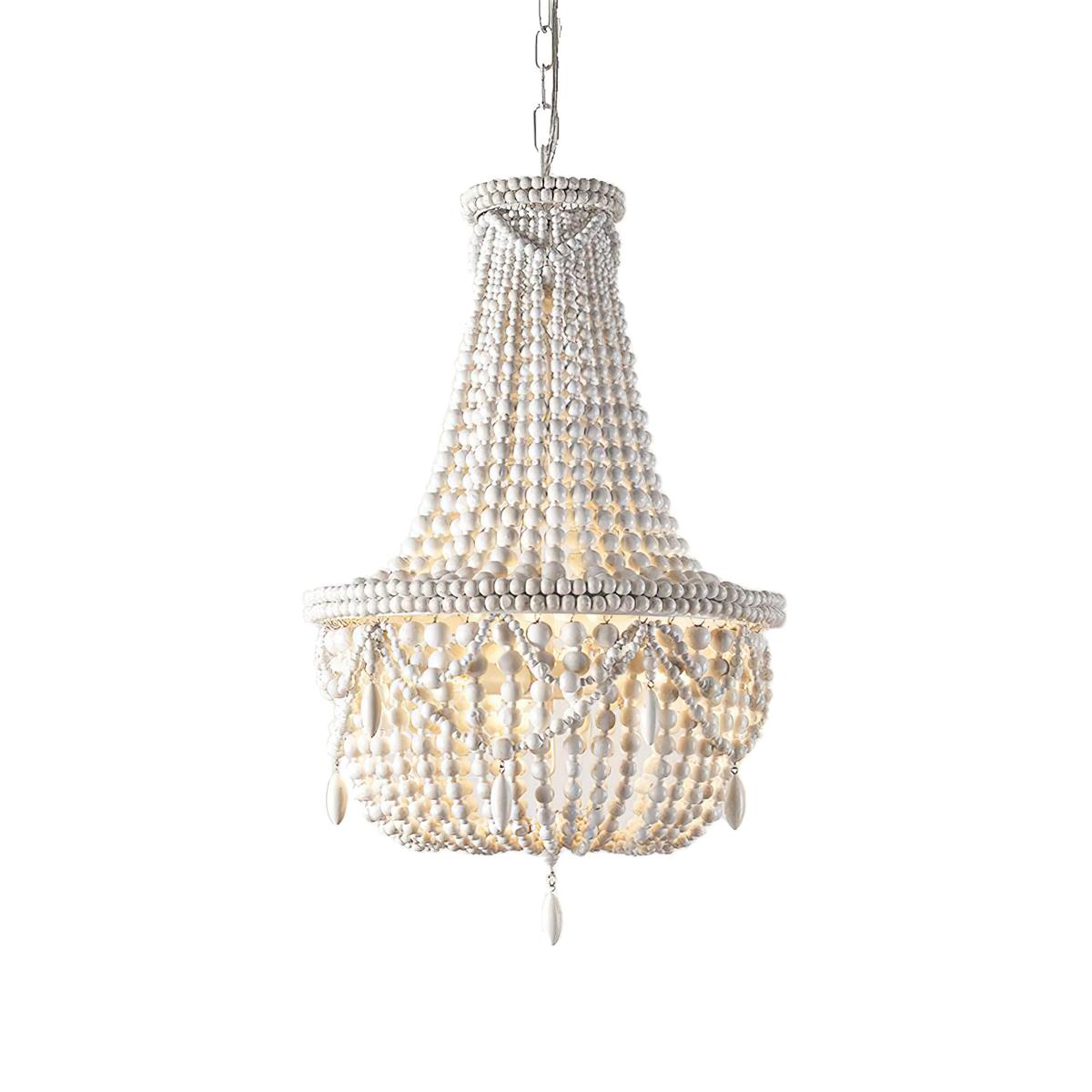 Betsey Wood Bead Chandelier – Empire Style Iron & Wooden Bead Chandelier