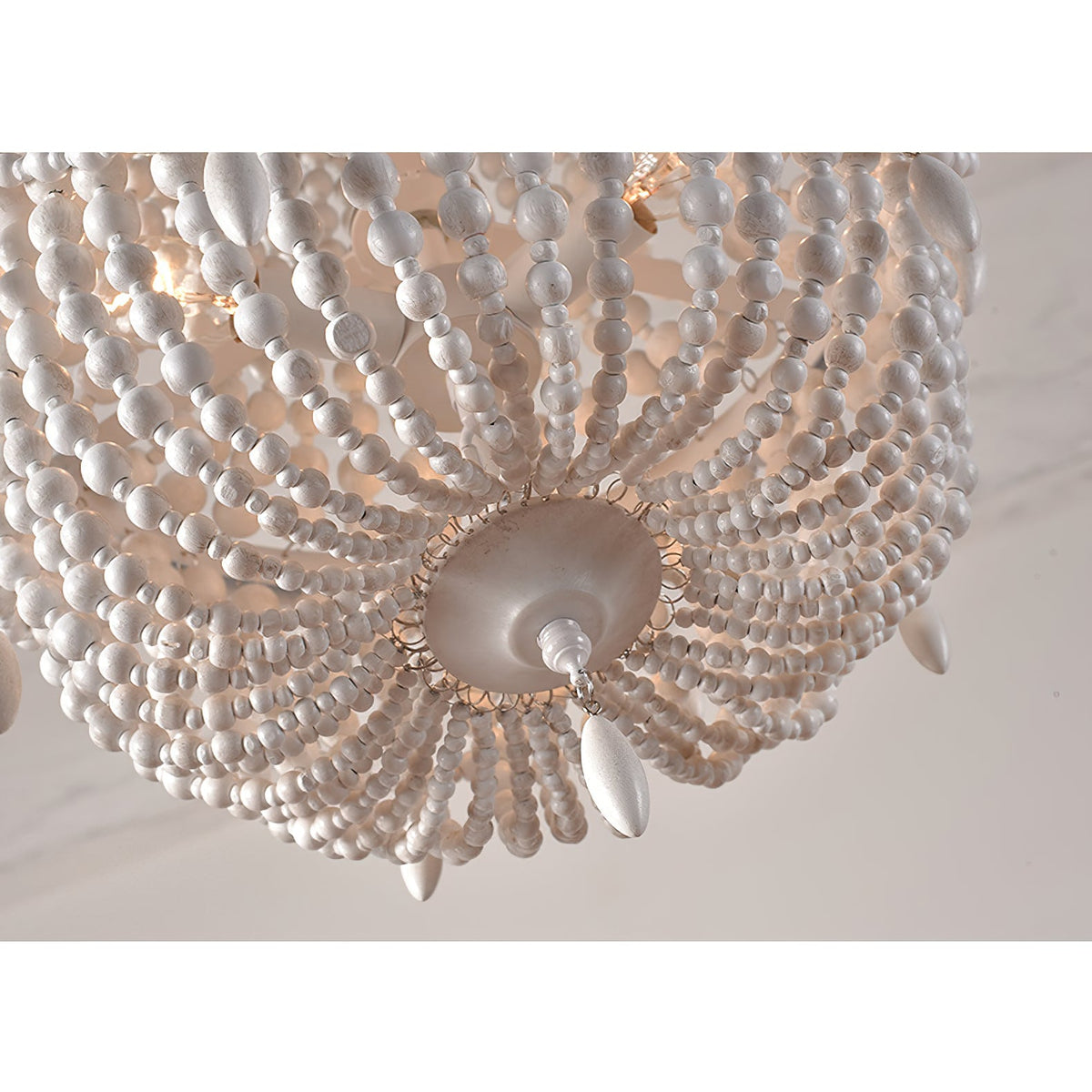 Betsey Wood Bead Chandelier – Empire Style Iron & Wooden Bead Chandelier