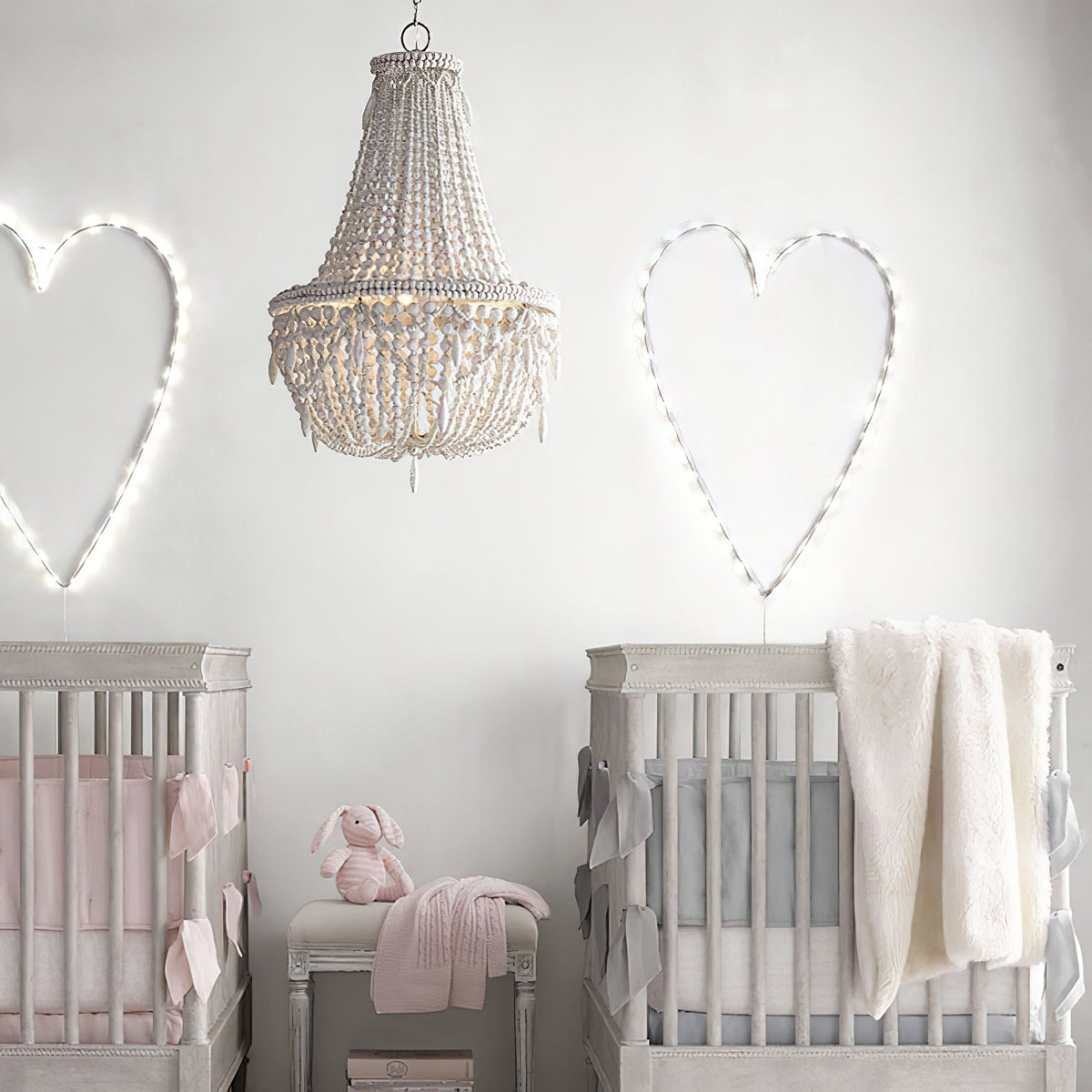 Betsey Wood Bead Chandelier – Empire Style Iron & Wooden Bead Chandelier