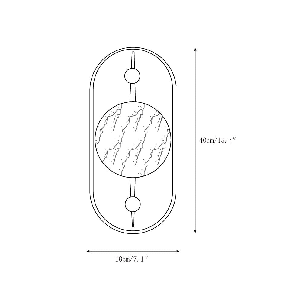 Bezel Alabaster Wall Lamp – Walnut Finish Iron & Genuine Alabaster Wall Sconce