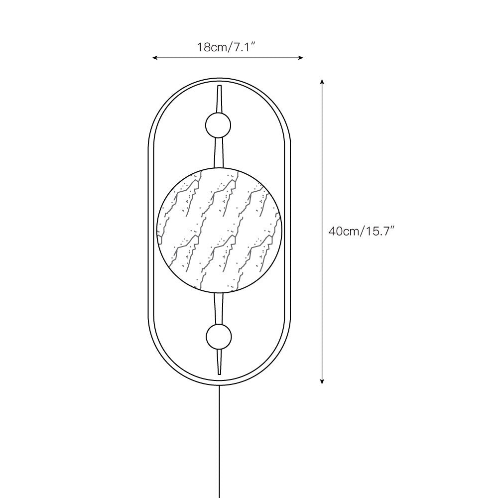 Bezel Alabaster Plug-in Wall Lamp – Walnut Finish Iron & Alabaster Corded Wall Sconce