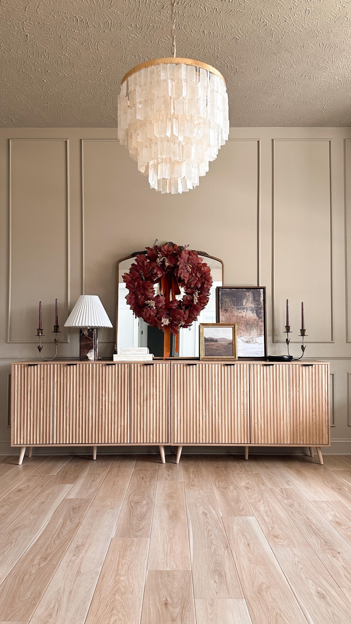 Bianca Marble Table Lamp – Red-Brown Marble, Gold Metal & Pleated Fabric Accent Light