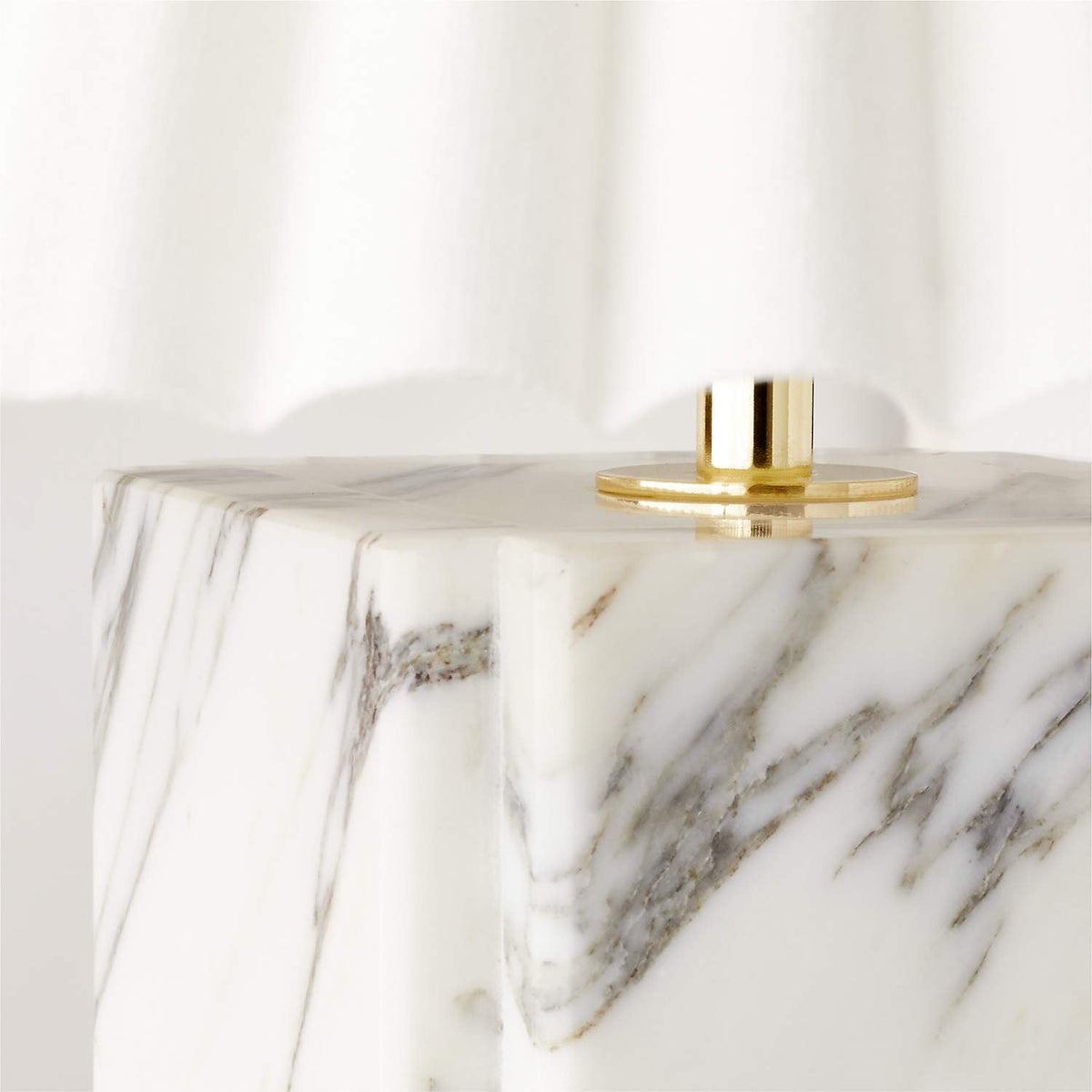 Bianca Marble Table Lamp – Red-Brown Marble, Gold Metal & Pleated Fabric Accent Light