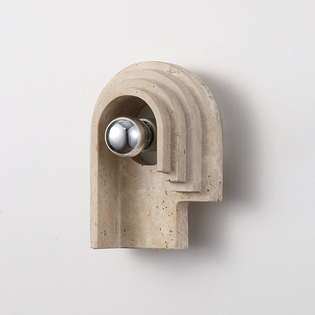 Bien Wall Lamp – Refined Natural Travertine Stone Wall Sconce