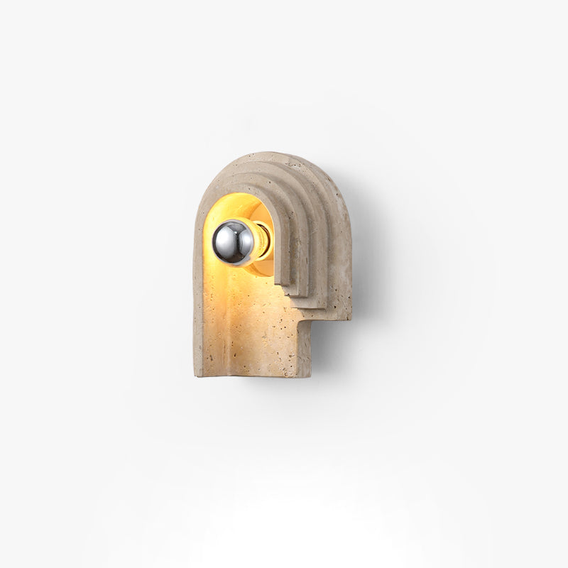 Bien Wall Lamp – Refined Natural Travertine Stone Wall Sconce