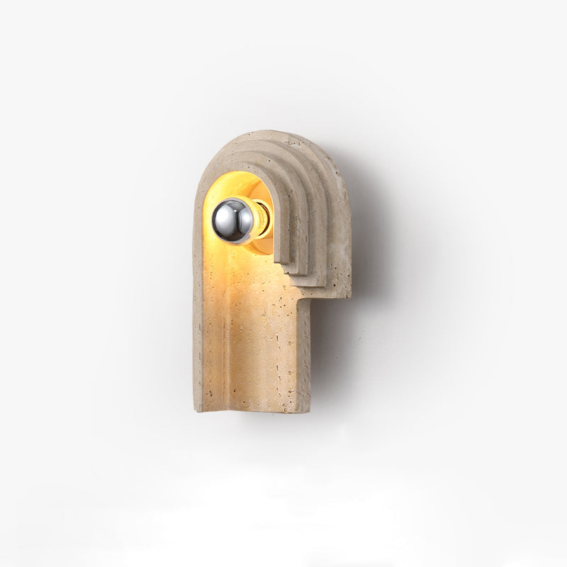 Bien Wall Lamp – Refined Natural Travertine Stone Wall Sconce