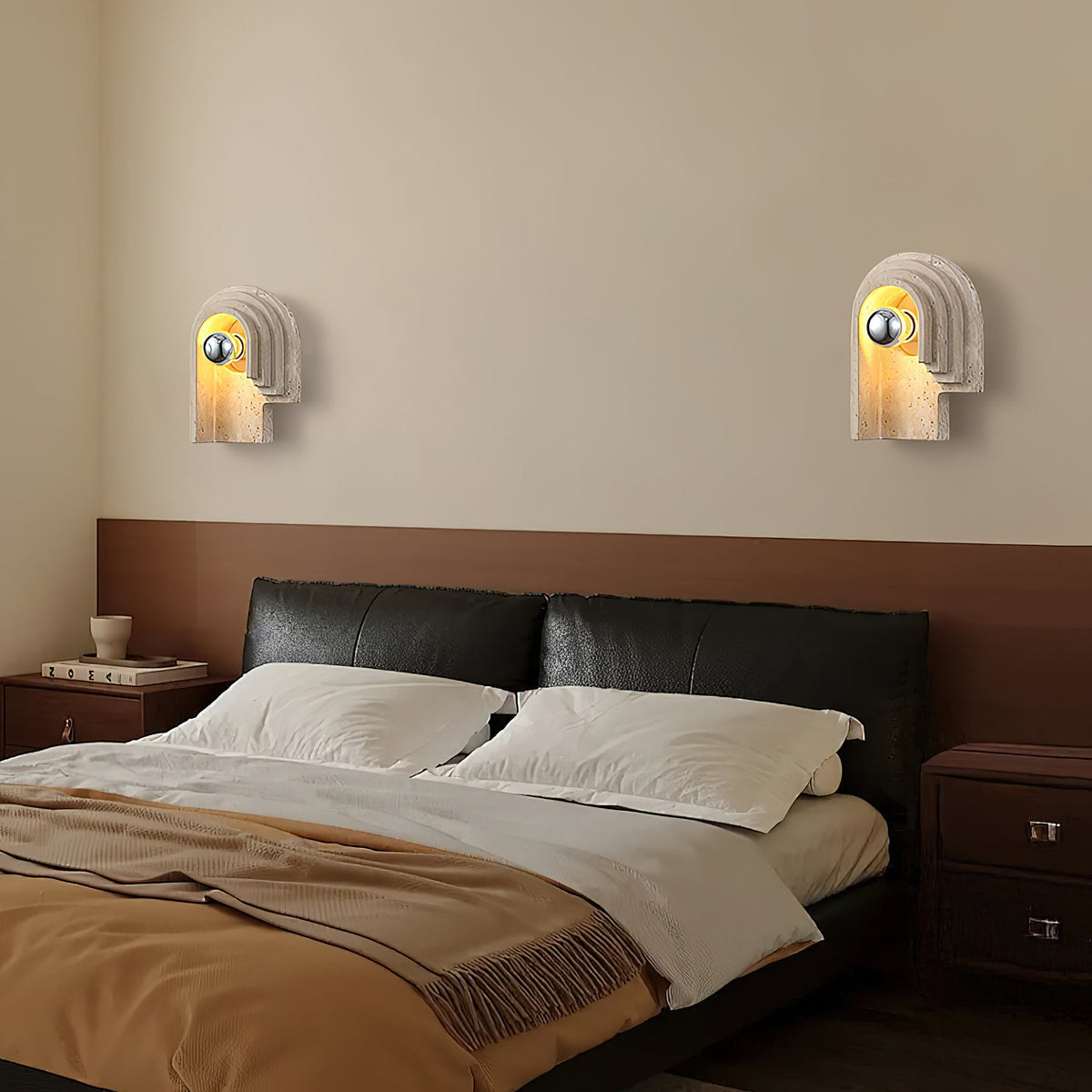 Bien Wall Lamp – Refined Natural Travertine Stone Wall Sconce