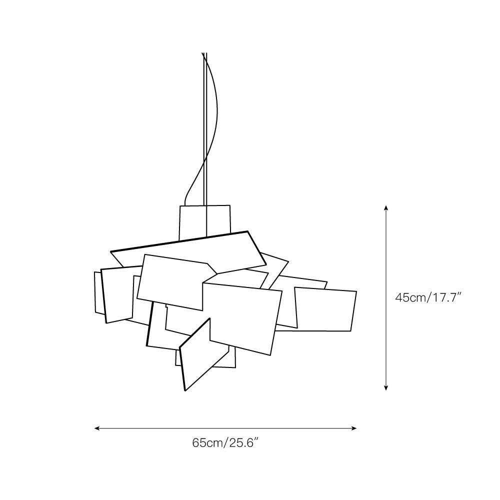 Big Bang Chandelier – Dynamic Explosive Geometric Acrylic & Steel Chandelier