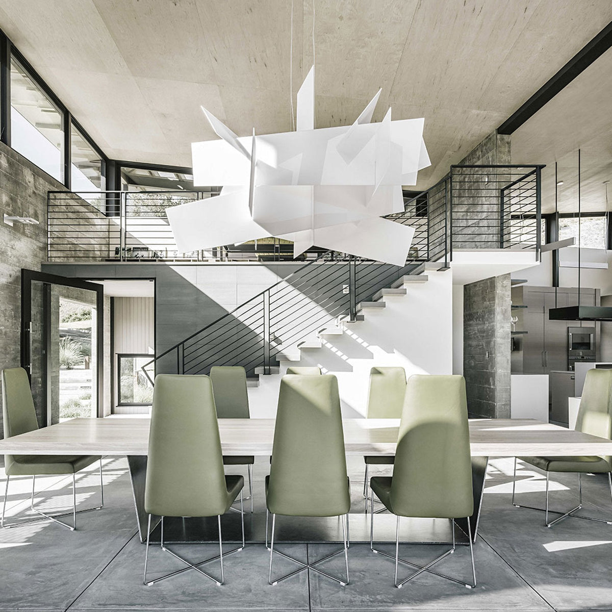 Big Bang Chandelier – Dynamic Explosive Geometric Acrylic & Steel Chandelier
