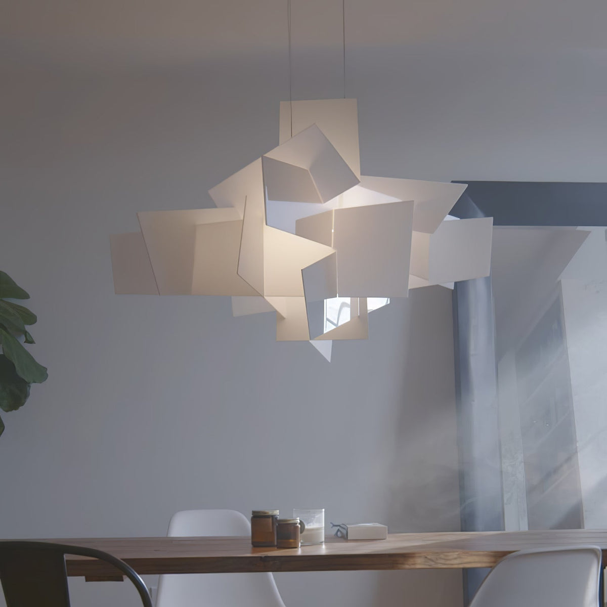 Big Bang Chandelier – Dynamic Explosive Geometric Acrylic & Steel Chandelier