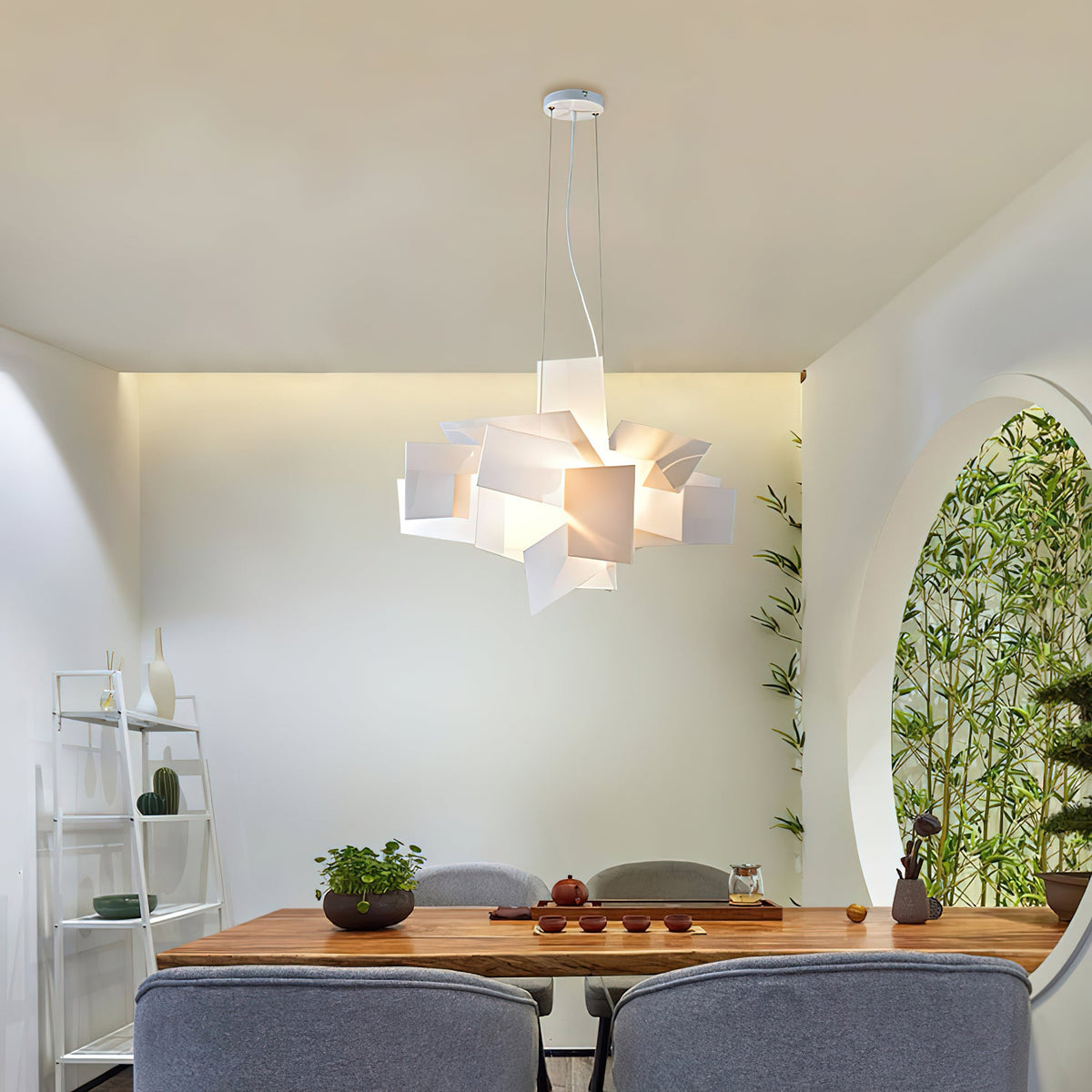 Big Bang Chandelier – Dynamic Explosive Geometric Acrylic & Steel Chandelier