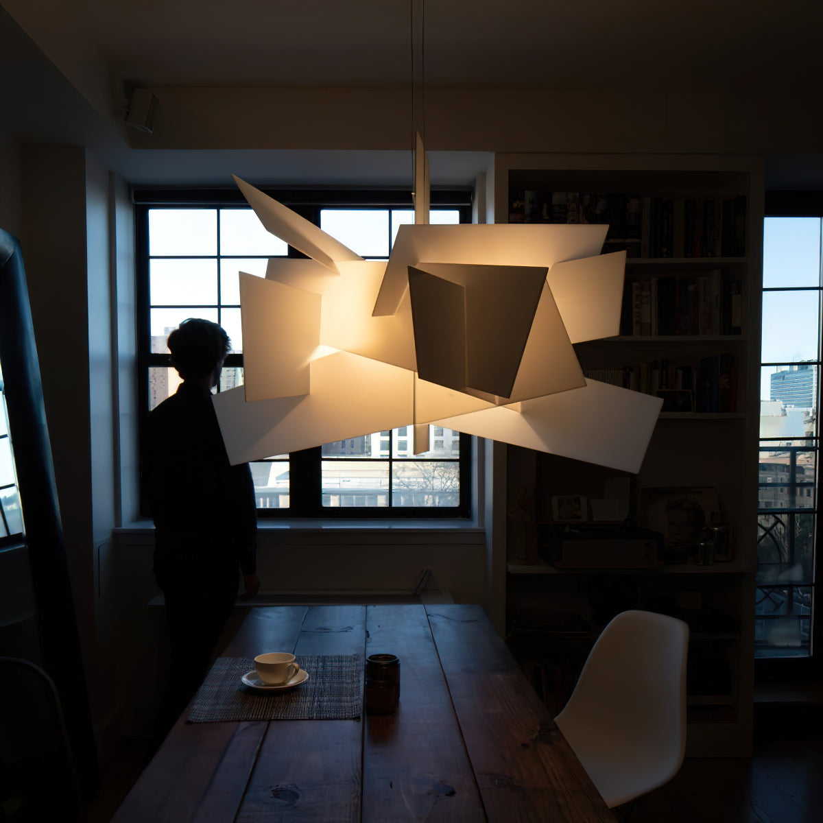 Big Bang Chandelier – Dynamic Explosive Geometric Acrylic & Steel Chandelier