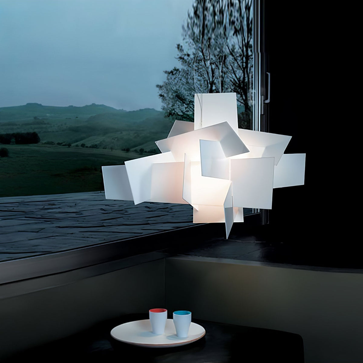 Big Bang Chandelier – Dynamic Explosive Geometric Acrylic & Steel Chandelier