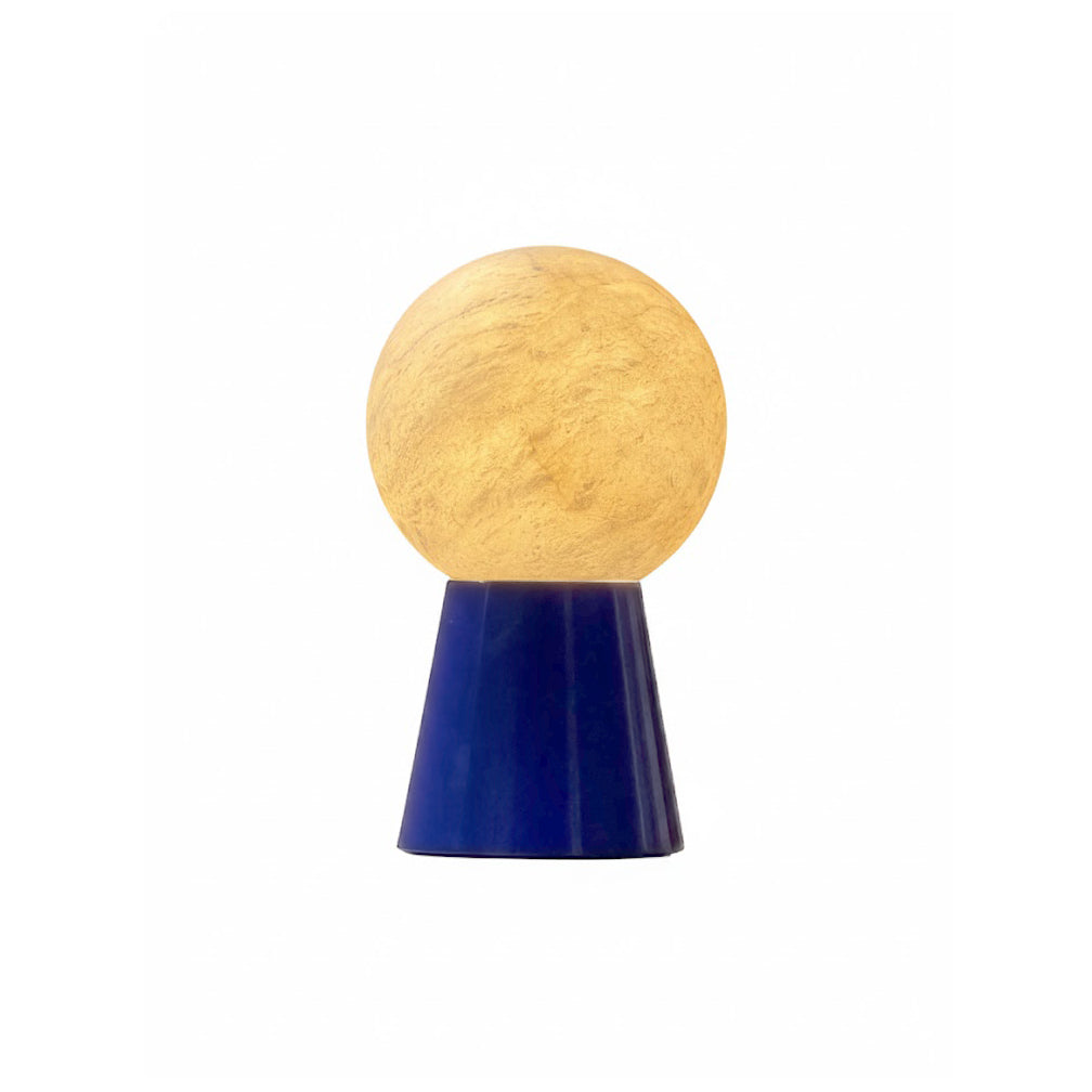Bilia Mini Table Lamp – Rechargeable Geometric Metal & Alabaster Cordless Accent Light