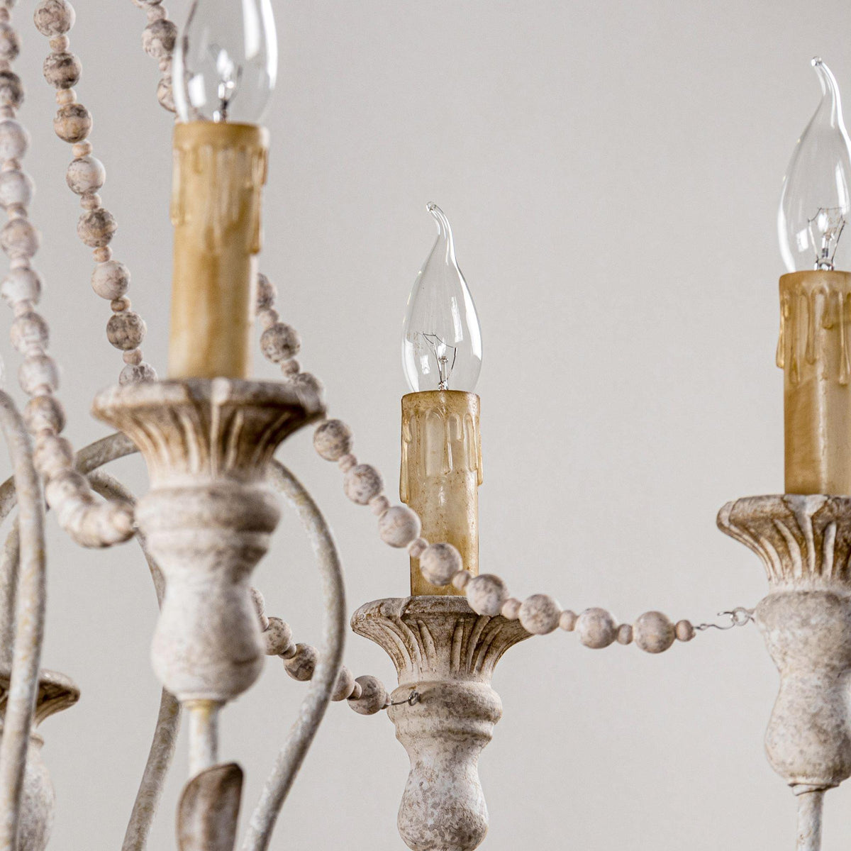 Billiter Wooden Chandelier – Handcrafted Distressed Wood & Rust Metal French Country Chandelier
