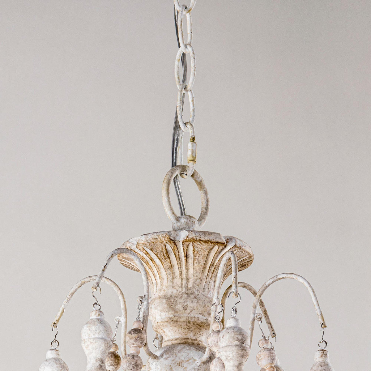 Billiter Wooden Chandelier – Handcrafted Distressed Wood & Rust Metal French Country Chandelier