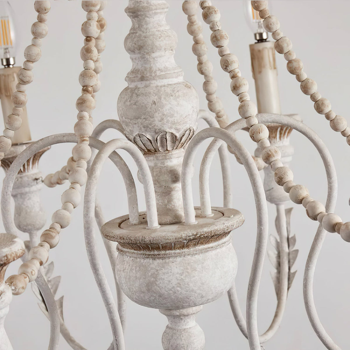 Billiter Wooden Chandelier – Handcrafted Distressed Wood & Rust Metal French Country Chandelier