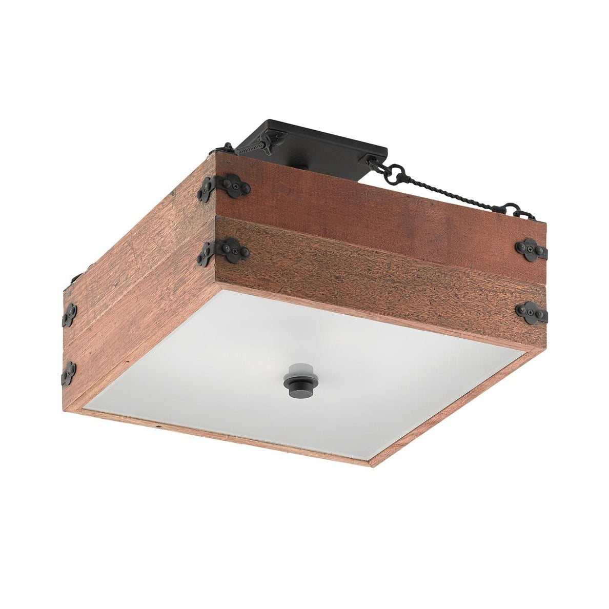 Billycart Semi-Flush Ceiling Lamp – American Country Solid Wood & Acrylic Ceiling Light